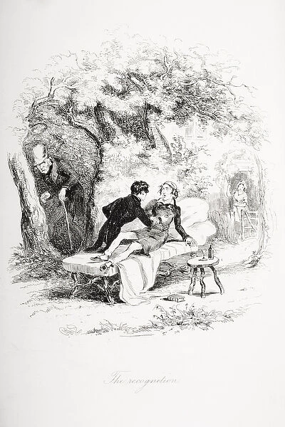 The recognition, illustration from Nicholas Nickleby by Charles Dickens