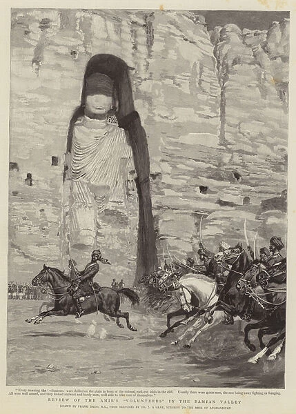 Review of the Amirs Volunteers in the Bamian Valley (engraving)