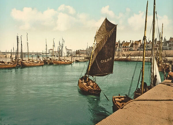 View of Calais Harbour, 1890-1900 (chromolitho)