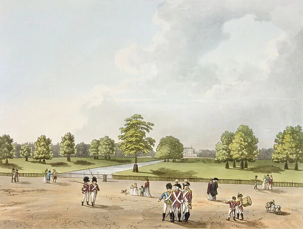 A View in St. Jamess Park of Buckingham House, engraved by H. Schutz (1760-1822) 1813