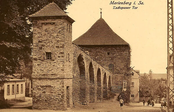 City walls Marienberg 1920 Erzgebirgskreis Zschopauer Tor