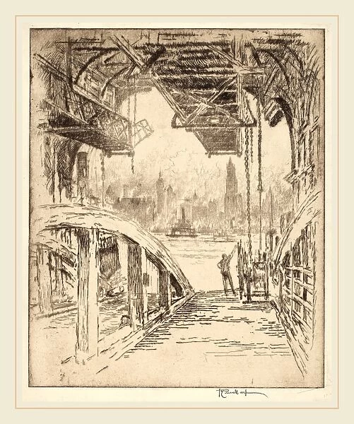 Joseph Pennell, The Ferry House, American, 1857-1926, 1919, etching