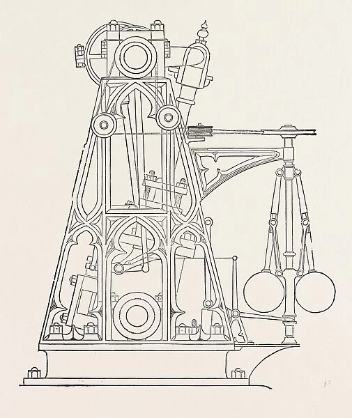 POPEs OSCILLATING ENGINE, 1851 engraving