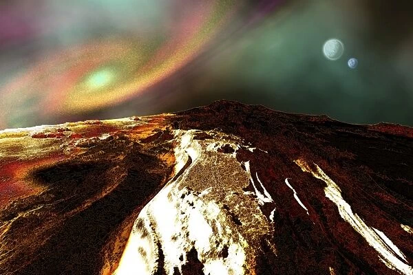 Cosmic landscape of an alien planet
