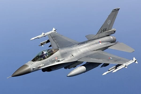Dutch F-16AM during a combat air patrol sortie over the Mediterranean Sea