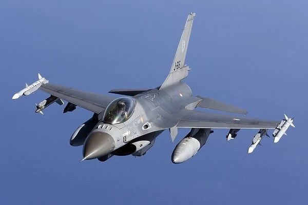 Dutch F-16AM during a combat air patrol sortie over the Mediterranean Sea