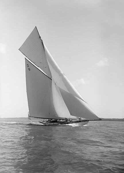 The 15 Metre class sailing yacht Tuiga, 1911. Creator: Kirk & Sons of Cowes