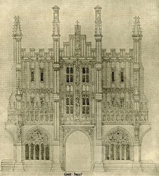 Architectural drawing: East front, 1833-1834, (1906). Creator: AWN Pugin