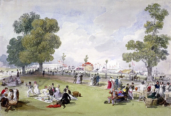 Coronation fair in Hyde Park, Westminster, London, June 28, 1838