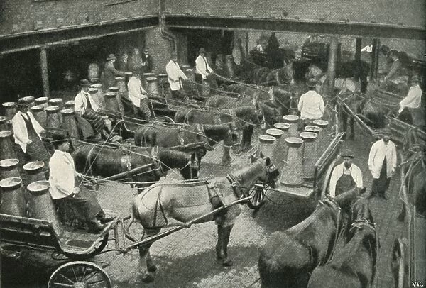 Delivery Vans Starting from Messrs, Freeth and Pococks Central Depot at Vauxhall, 1902