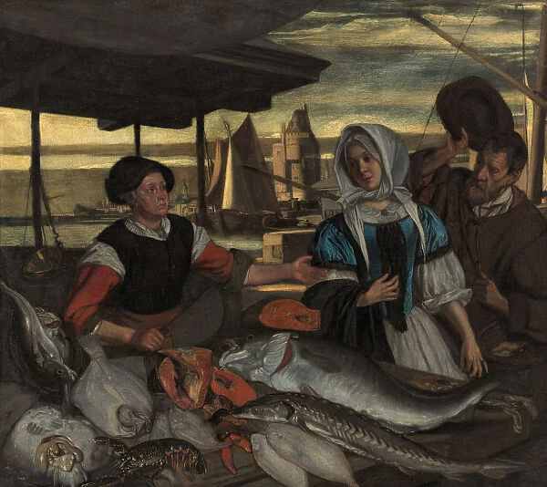 Fish market at evening, ca 1672