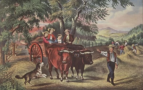 Haying-time, The First Load, pub. 1868, Currier & Ives (Colour Lithograph)