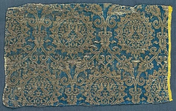 Lampas with hares in ogival pattern, 1300s. Creator: Unknown