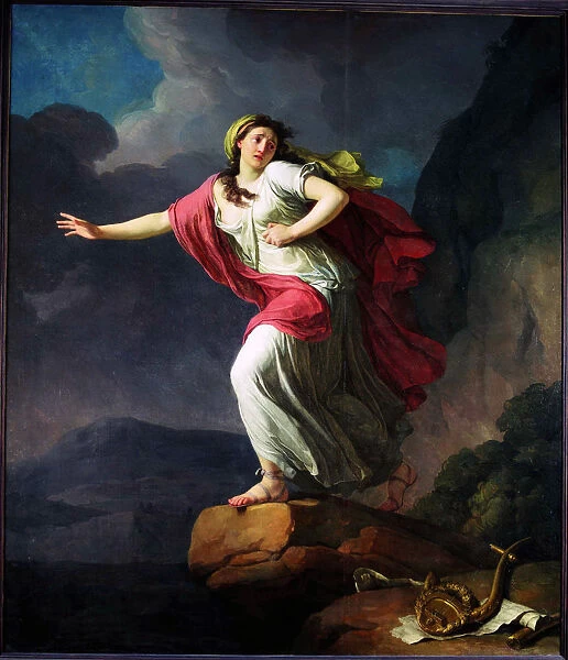 Sappho throwing herself into the sea, 1791. Creator: Taillasson, Jean-Joseph (1745-1809)