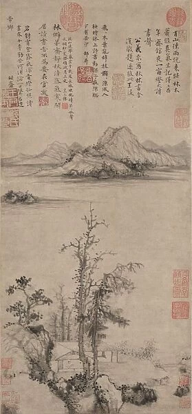 A Scholars Retreat amid Autumn Trees, Ming dynasty (1368-1644). Creator: Wang Fu (Chinese