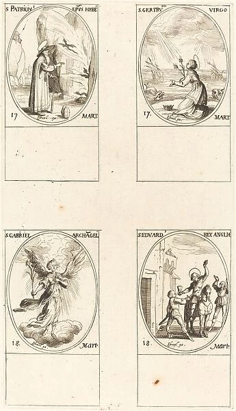 St. Patrick; St. Gertrude; St. Gabriel, Archangel; St. Edward. Creator: Jacques Callot