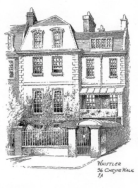 Whistlers house, 96 Cheyne Walk, Chelsea, London, 1912. Artist: Frederick Adcock