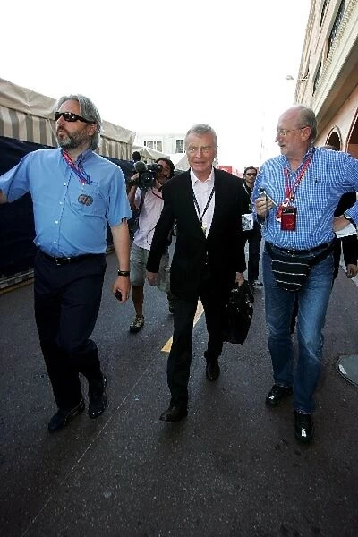 Formula One World Championship: L-R Richard Woods FIA Director of Communications and Max Mosley FIA President