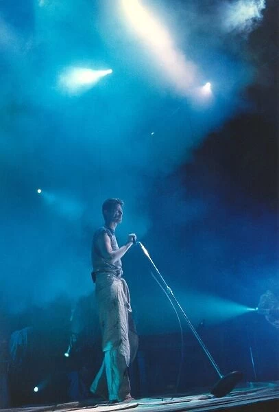 David Bowie performing on the opening night of the Newcastle Arena. 08  /  12  /  95