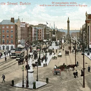 Aerial view of Sackville Street, Dublin, Ireland
