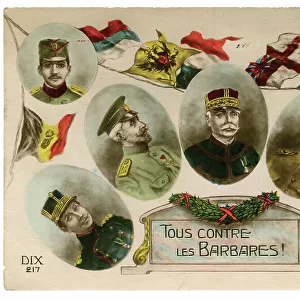 Cameo portraits of seven Allied Generals