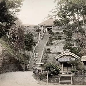Children on steps at Katase, Kanagawa, Japan