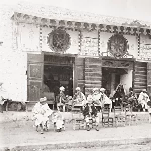 Coffee house, men outside, Tunis, Tunisia