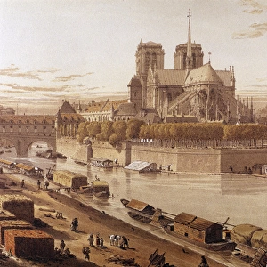 France. Paris. Notre Dame in 1750
