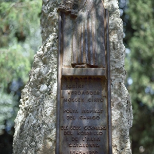 Jacint Verdaguer (1845-1902). Catalan poet. Monument. Perpin