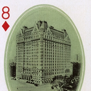 New York City - Playing card - Plaza Hotel - 8 of Diamonds