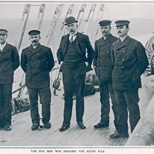 Roald Amundsen and his men aboard the Fram, Hobart, 1912