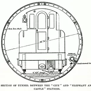 Section of underground railway tunnel, City Line, London