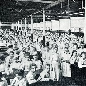 Women workers at Cadbury factory, Bournville, Birmingham