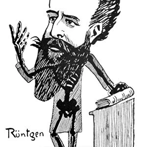 Caricature of Roentgen and X-rays