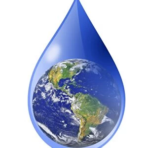 Global water supply, conceptual image