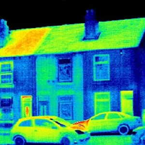 Houses and road, thermogram
