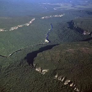Aerial image of Chi-Chi Gorge, downstream from Chi-Chi Falls, Upper Mazaruni River