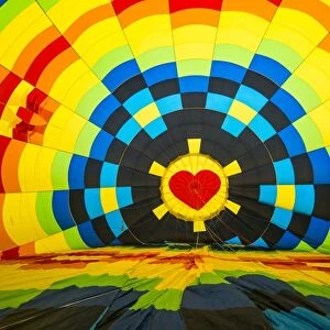 Inside a hot air balloon, California, United States of America, North America