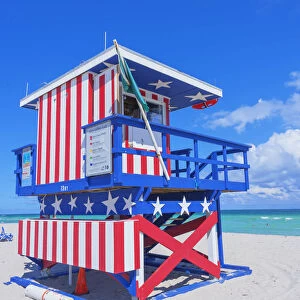 Lifeguard beach hut, Miami beach, Miami, Florida, USA