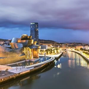 Spain, Basque country, Bilbao. Guggenheim museum by canadian architect Frank Gehry
