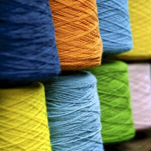 Spools Of Dyed Aplaca Yarn, Alpaca Wool Factory, El Alto, Bolivia