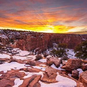 Sunset at Canyon de Chelly National Monument, Chinle, Arizona, USA
