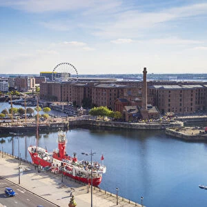 United Kingdom, England, Merseyside, Liverpool, View of Albert Docks the Wheel of