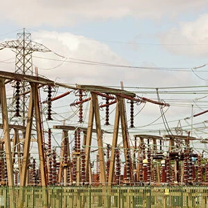 An electricity sub station on the outskirts of Manchester, UK