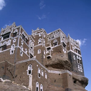 YEMEN, Wadi Dhahr Dar al-Hajar. Rock Palace built in the 1930is by Iman Yahya