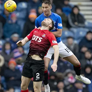 Clash at Ibrox: Rangers Katic and Kilmarnock's O'Donnell Battle for Air Supremacy