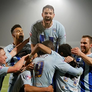 Coventry City's Exultant League One Victory Celebration at Fleetwood Town's Highbury Stadium