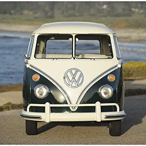 VW Volkswagen Classic Camper van, 1964, Green, & white