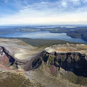 Crater of Mount Tarawera, and Lake Tarawera, near Rotorua, North Island, New Zealand