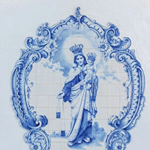 Europe, Portugal, Lisbon, azulejo on facade of Igreja de Sao Sebastiao da Pedreira